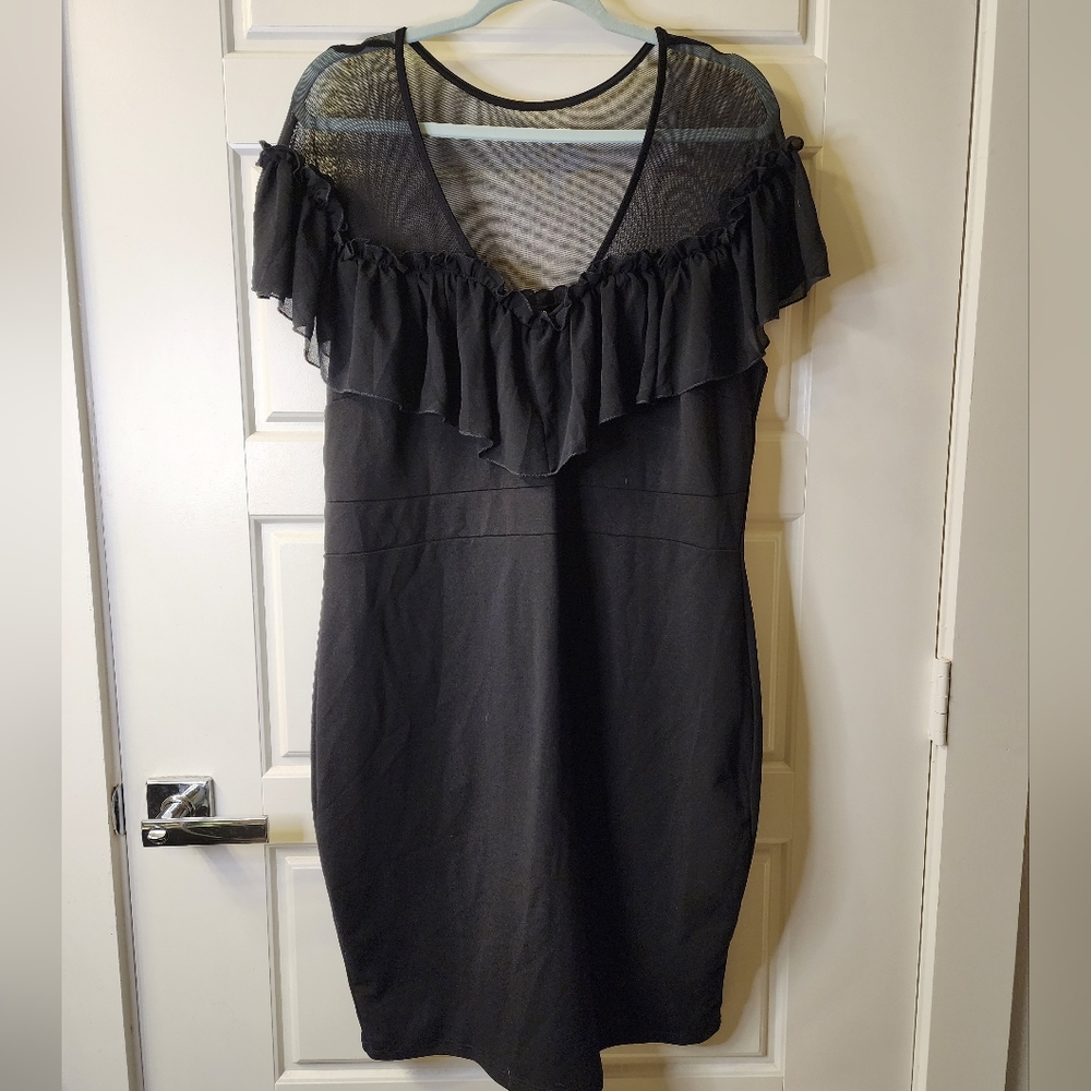 FASHION NOVA CURVE 3X Black Mesh Bodycon Dress‎